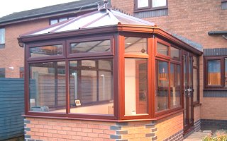 Conservatory in woodgrain finish